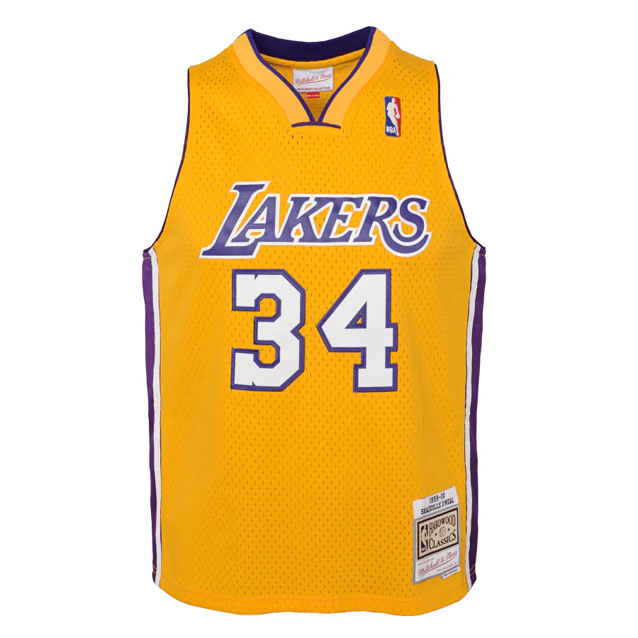 Youth Shaquille O'Neal Los Angeles Lakers Mitchell & Ness 1999-2000 Gold NBA Throwback Jersey - Unisex - Image 2