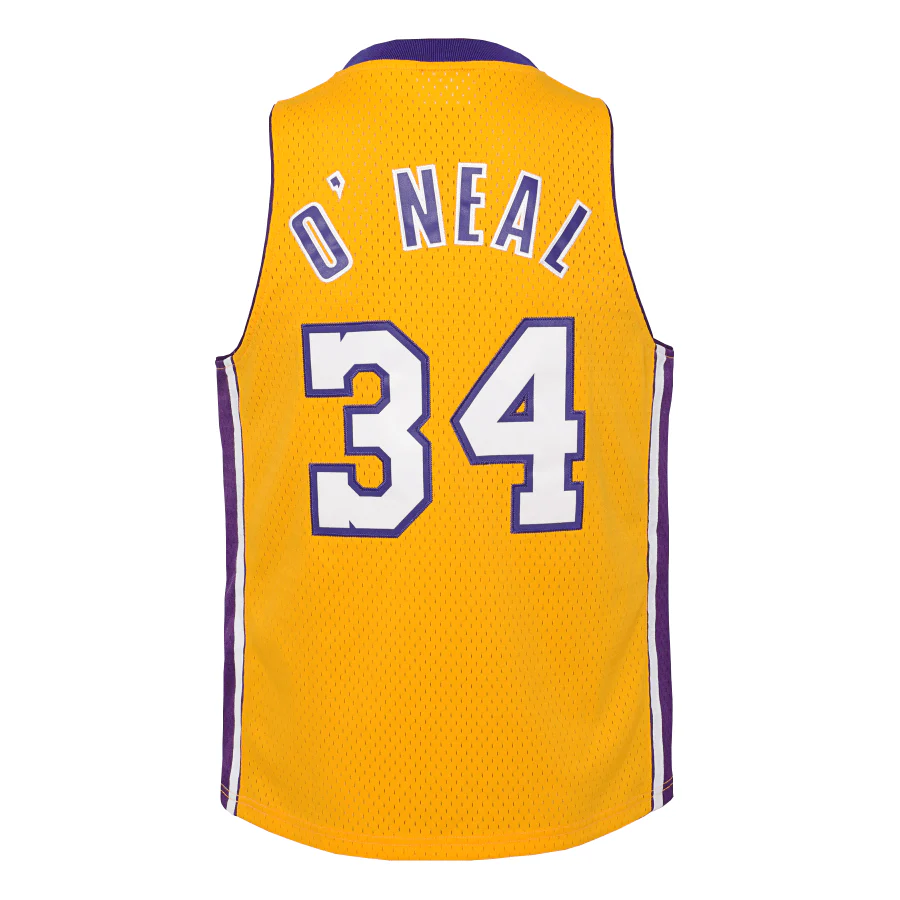 Youth Shaquille O'Neal Los Angeles Lakers Mitchell & Ness 1999-2000 Gold NBA Throwback Jersey - Unisex - Image 3