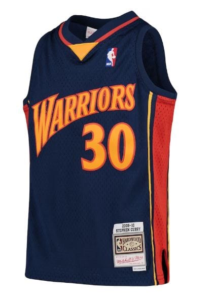 Youth Stephen Curry Golden State Warriors Mitchell & Ness NBA Navy Throwback Jersey - Unisex - Image 3