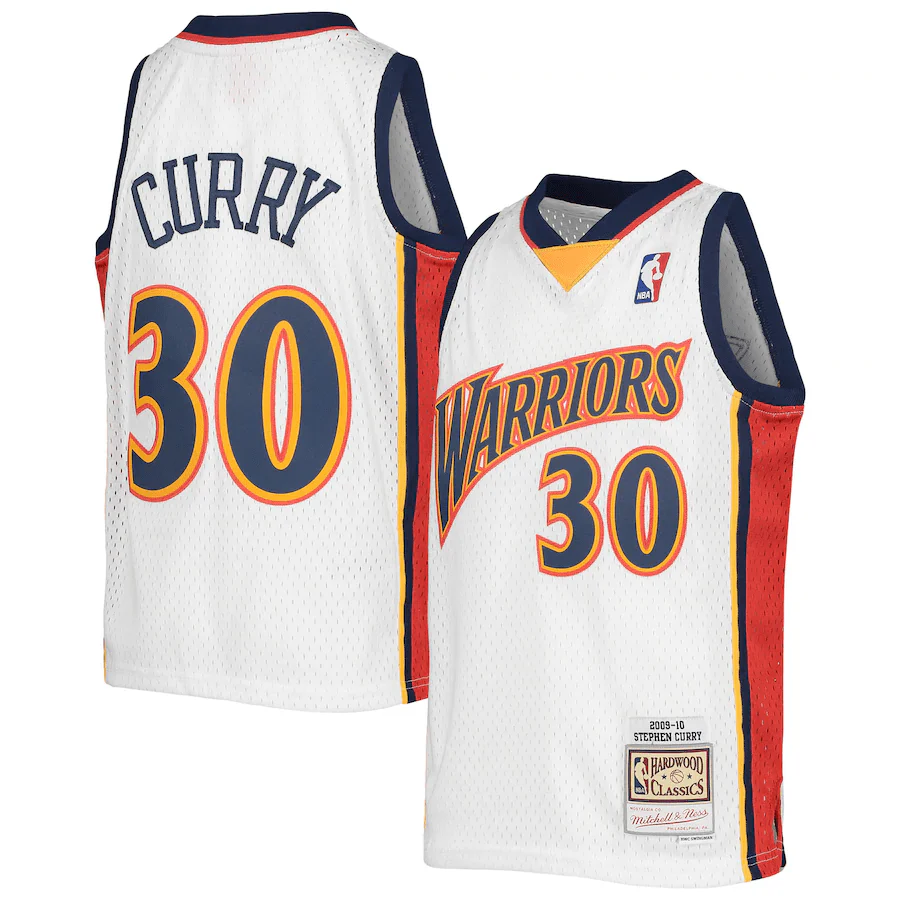 Youth Stephen Curry Golden State Warriors Mitchell & Ness NBA White Throwback Jersey - Unisex