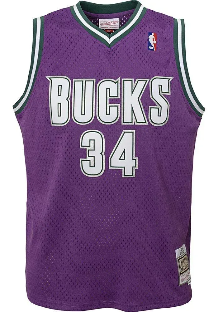 Youth Ray Allen Milwaukee Bucks 2000 Mitchell & Ness Purple NBA Throwback Jersey - Unisex - Image 2